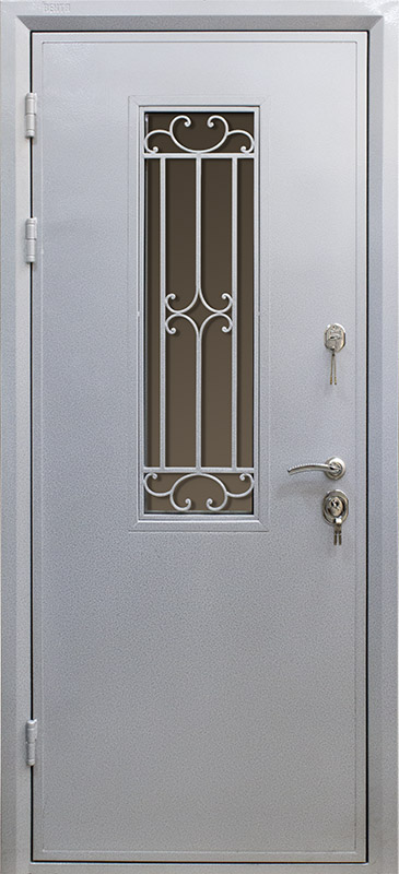 Дверь металлическая К-65, вид с внешней стороны