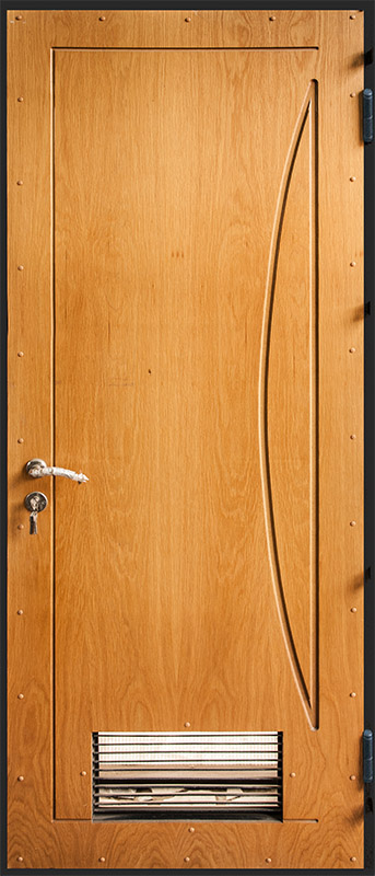 Дверь металлическая Уголковая, вид с внутренней стороны